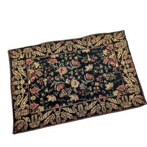 Floral Tapestry Placemats Black Park B Smith Lot of 6 Cotton Blend India